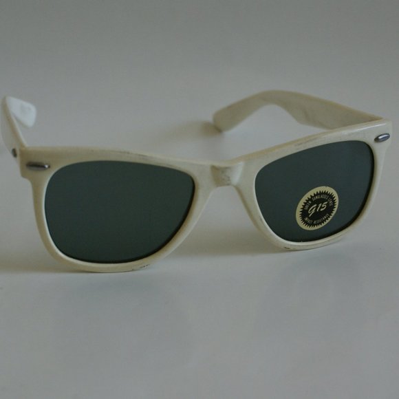NWT TruVintage Wayfair like style white frame retro G-15 glass lens sunglasses main image 5